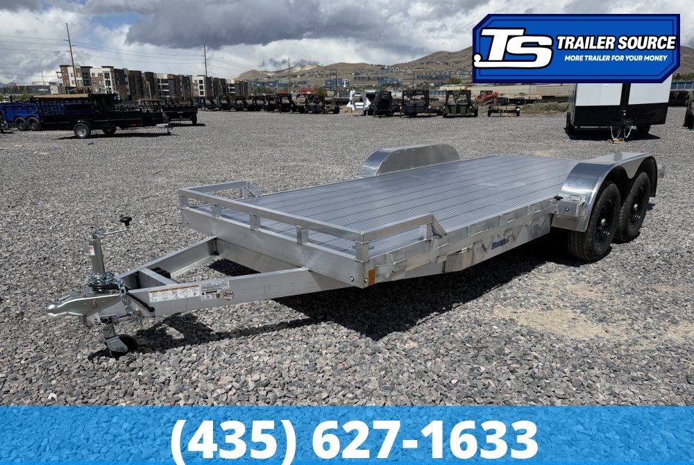 7x18 Alcom Open Car Hauler Aluminum Aluminum Trailer - 10K GVWR -
