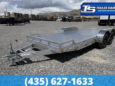 7x18 Alcom Open Car Hauler Aluminum Aluminum Trailer - 10K GVWR -