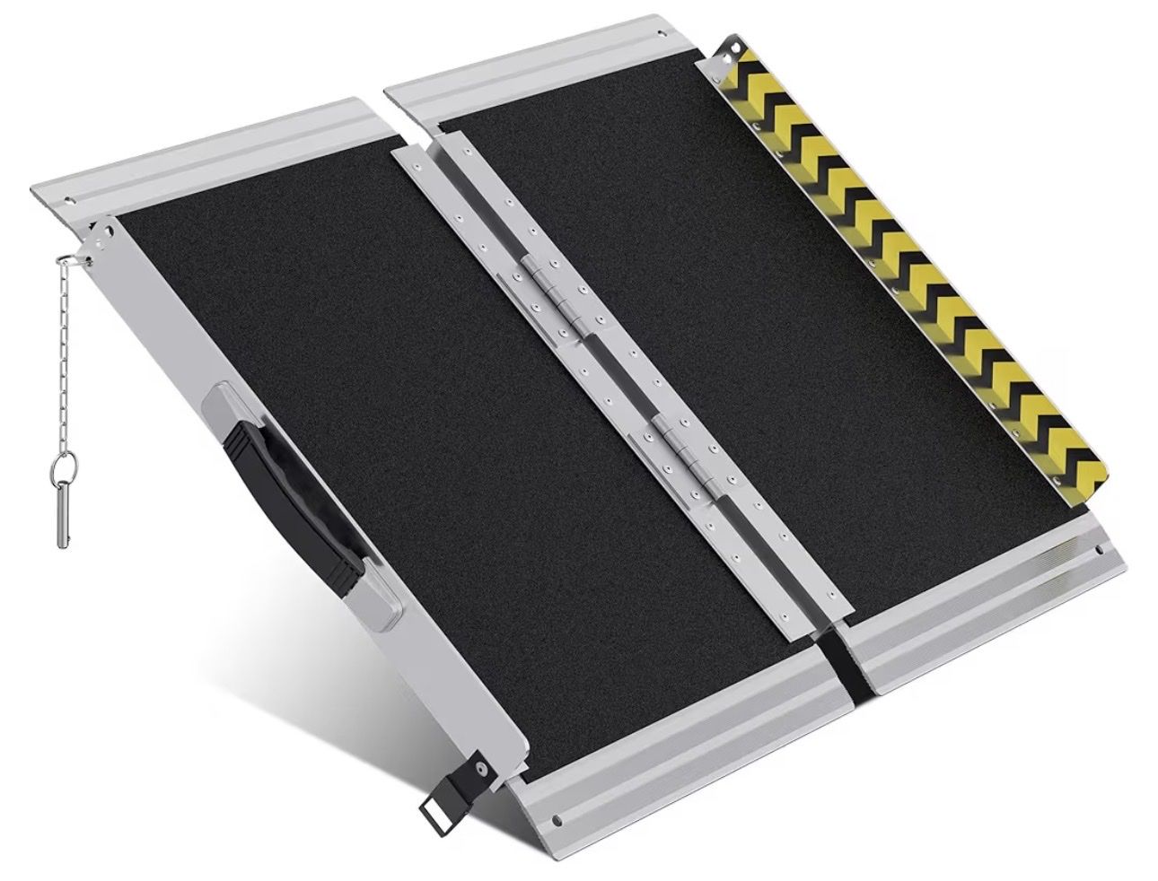 Portable Wheelchair Ramp 2FT, Anti-Slip Aluminum Folding Portable Ramp, Wheelchair Ramps for Home, Weight Capacity Up to 600 LBS