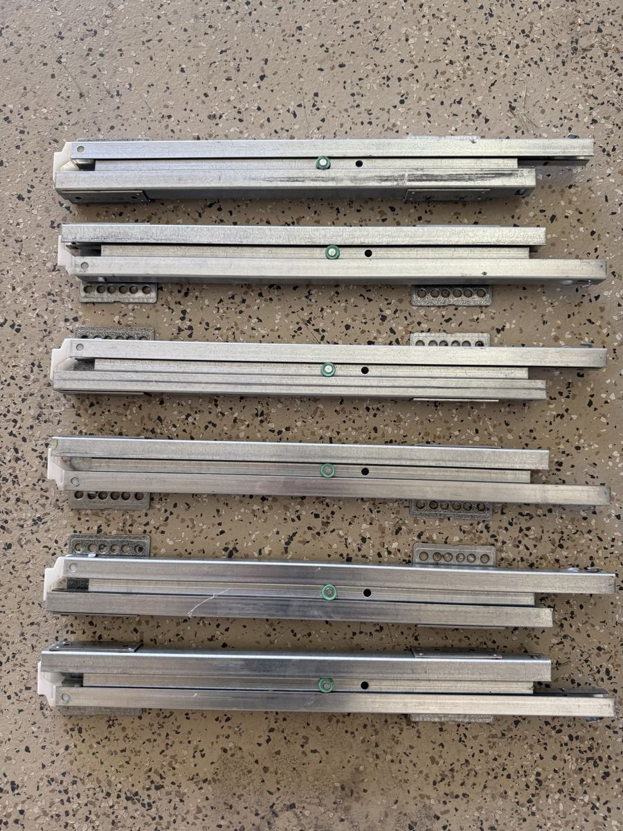 Hafele Metal Drawer Slides and Side Panels Set Used Hardware