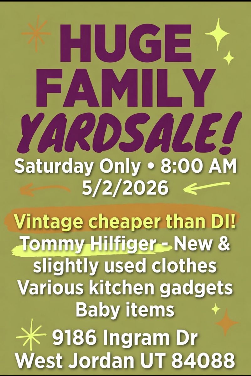 Yard Sale Tomorrow Only. Vintage items and more!