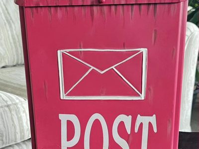 Vintage Style Red Metal Post Box Mailbox 15"×10"