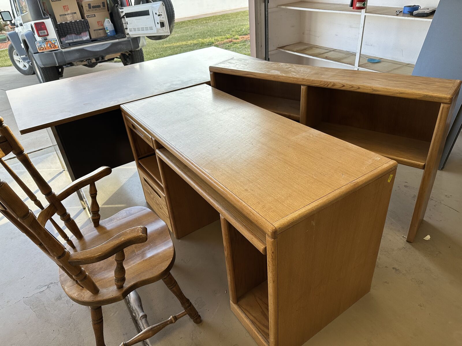 Two free desks and a chair