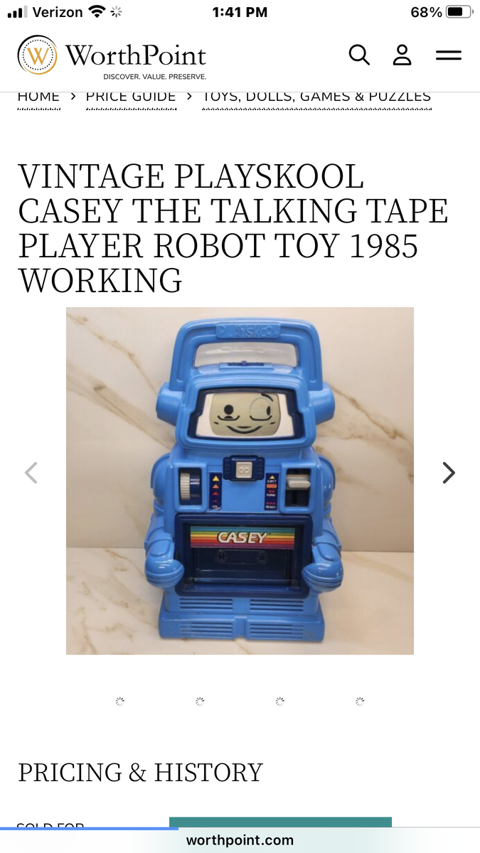 1985 Playskool Casey Cassette Player