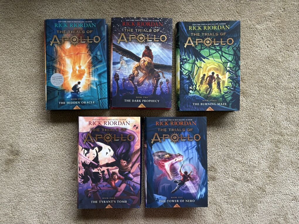 The Trials of Apollo Complete Series 1-5, by Rick Riordan (hardcovers)