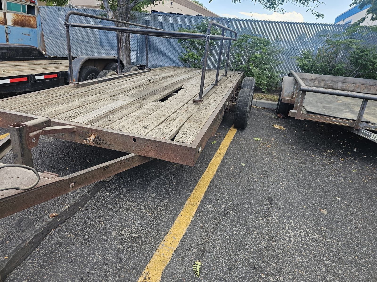 Used Flatbed Utility Trailer - Heavy-Duty Frame, Wood Decking - Local Pickup