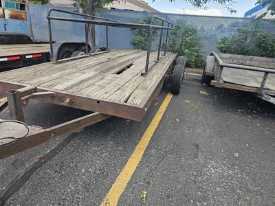 Used Flatbed Utility Trailer - Heavy-Duty Frame, Wood Decking - Local Pickup