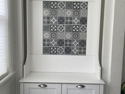 Entry Bench With Storage Coat Hooks