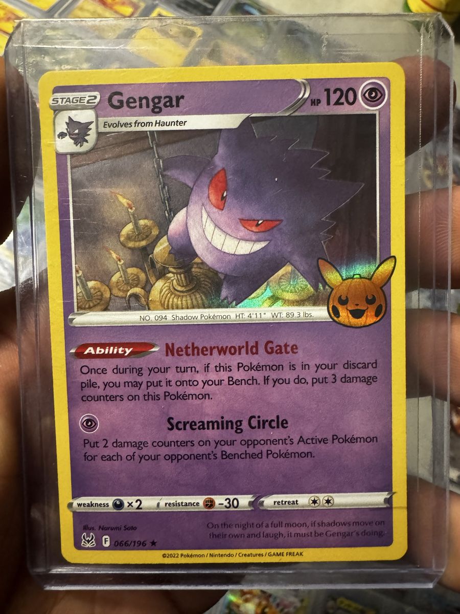 Gengar 066/196 Holo Trick or Trade Pokémon Card Protective Case