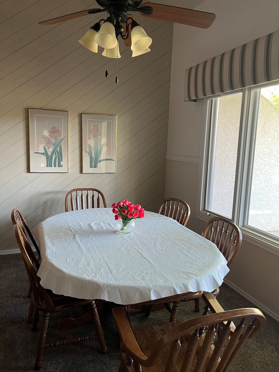 Dining table and chairs
