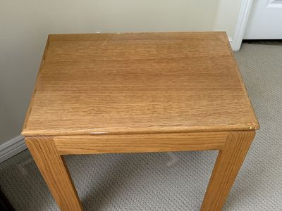 2 Wooden End Table / Coffee Table Set - Light Oak Finish