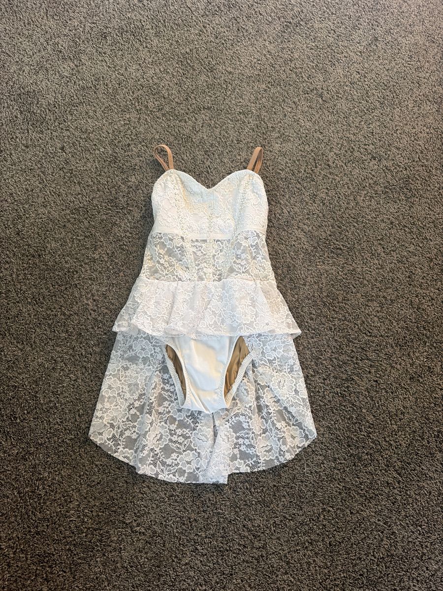 Child Medium lyrical/contemporary costume — soft white lace