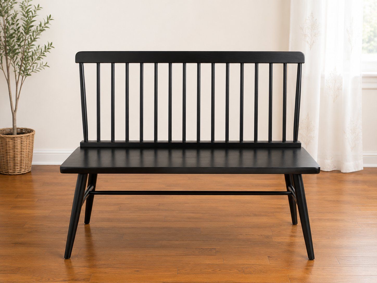 Black Wood Bench
