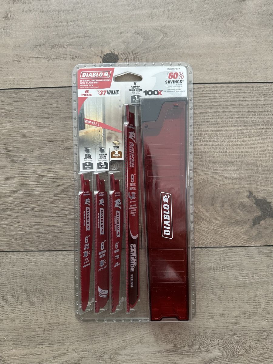 Diablo 6-Piece Bi-Metal & Carbide Reciprocating Saw Blade Set with Case