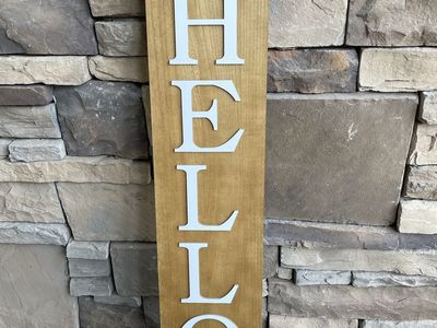 40” decorative hello porch door sign