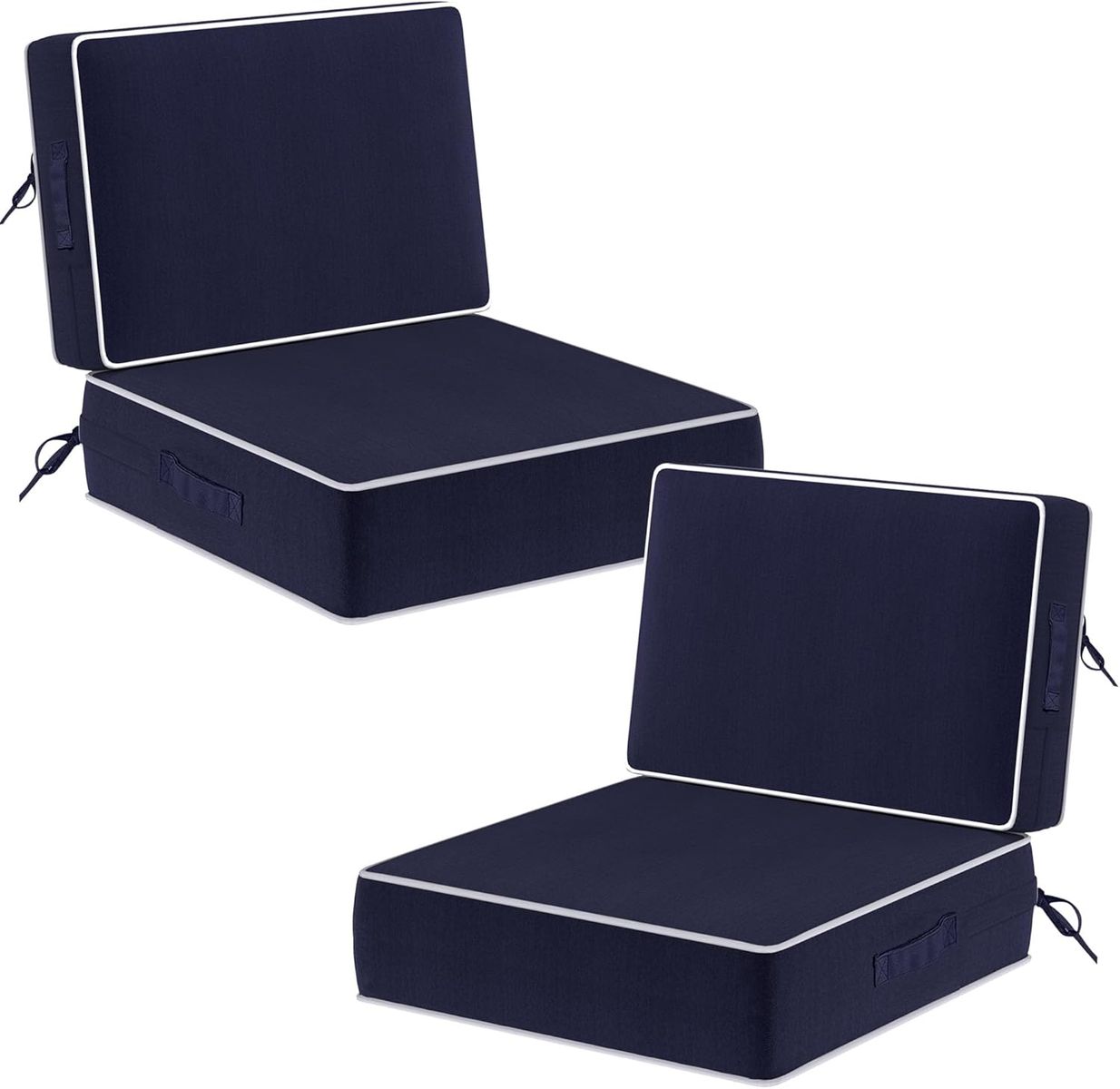NEW 5" Thicker Outdoor Chair Cushions 2 Sets 24" *24" Waterproof Patio Chair Cushions