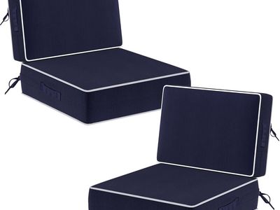 NEW 5" Thicker Outdoor Chair Cushions 2 Sets 24" *24" Waterproof Patio Chair Cushions