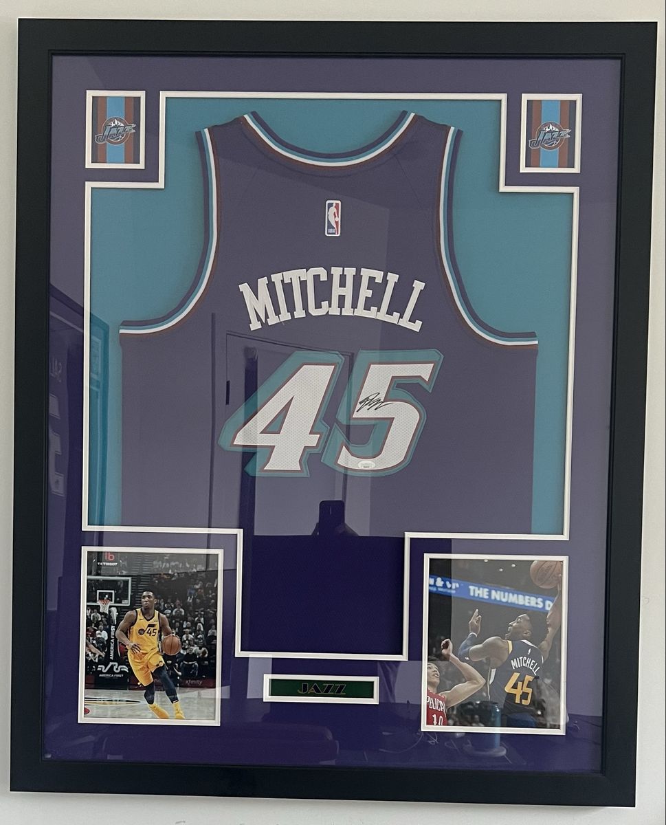 Donovan Mitchell Signed Framed Jersey Utah Jazz