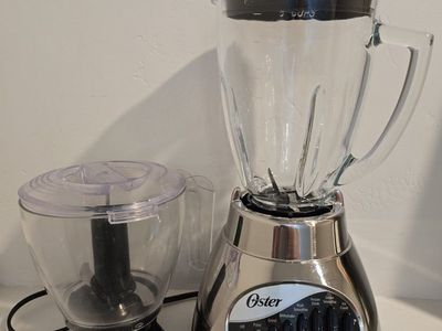 Oster Precise Blend 12 All Metal Drive Blender - 6 Cup Glass Jar and Food Processor, Multiple Speeds & Settings
