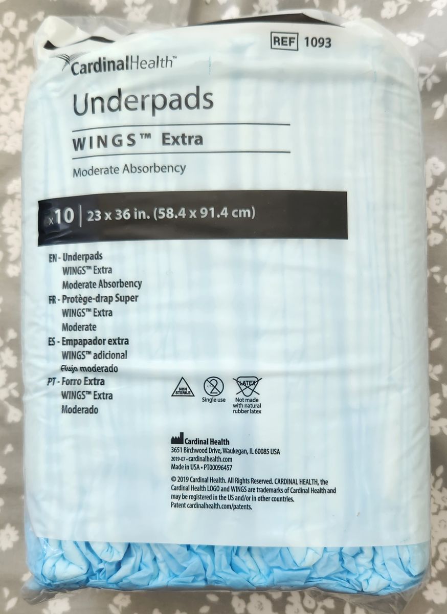 Underpads Cardinal Health Wings Extra: Chucks