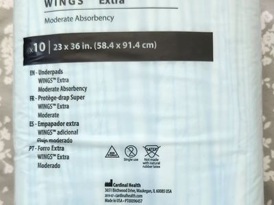 Underpads Cardinal Health Wings Extra: Chucks