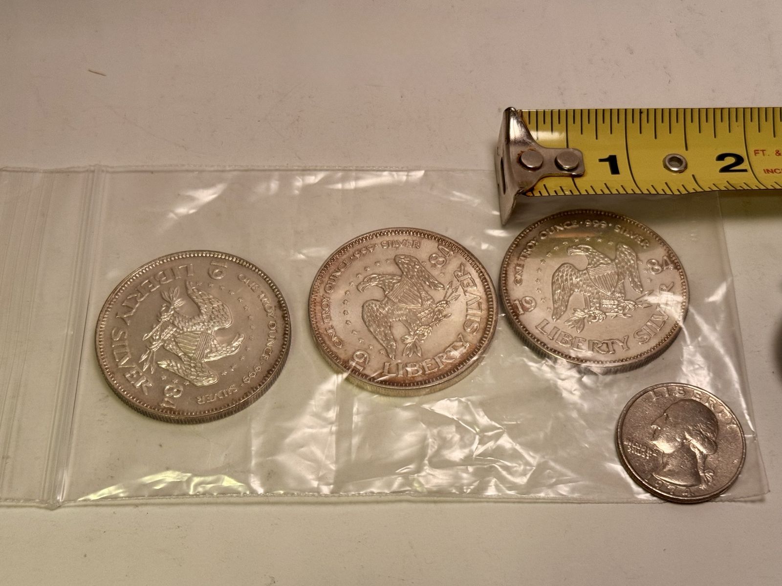 3 A-Mark Liberty Bell Life Happiness .999 Silver Coin Lot