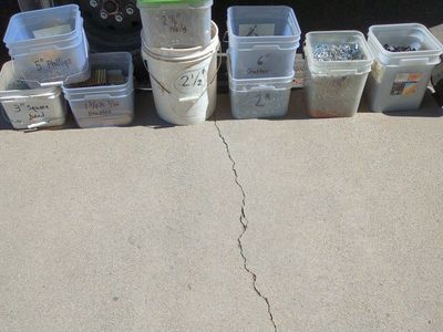 Assorted fasteners. $20.00 per bucket.