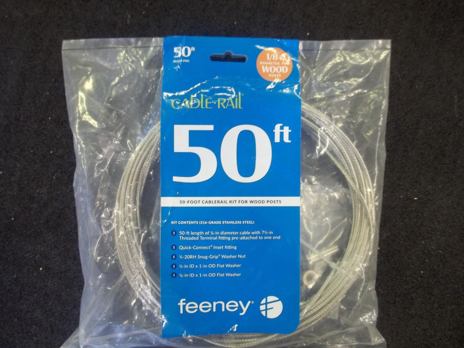 Feeney 50' Cable Rail Kit For Wood Posts