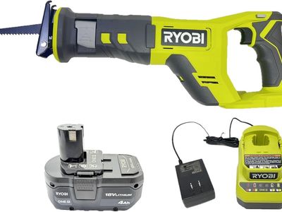 RYOBI ONE+ 18V Cordless Reciprocating Saw Kit with 4.0 Ah Battery and Charger