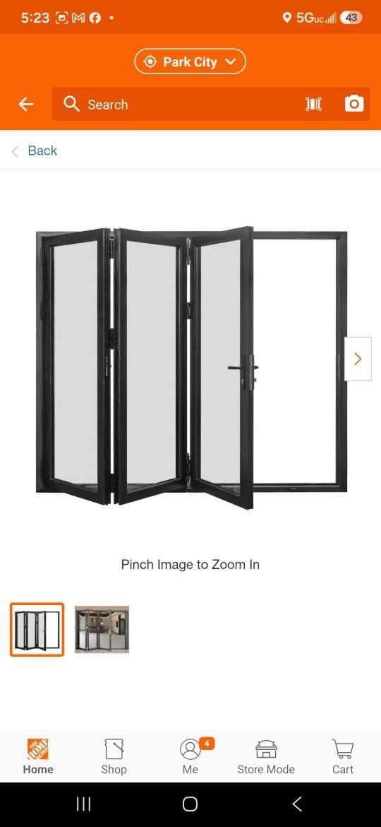 Forever Doors 96x80in Matte Black Left Out-Swing Thermal Break Aluminum Folding Door
