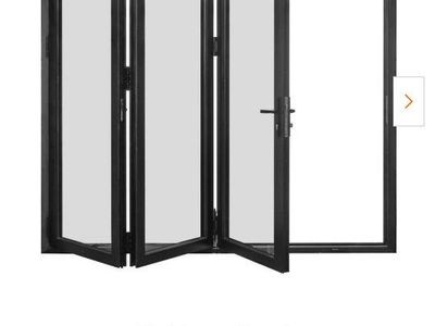 Forever Doors 96x80in Matte Black Left Out-Swing Thermal Break Aluminum Folding Door