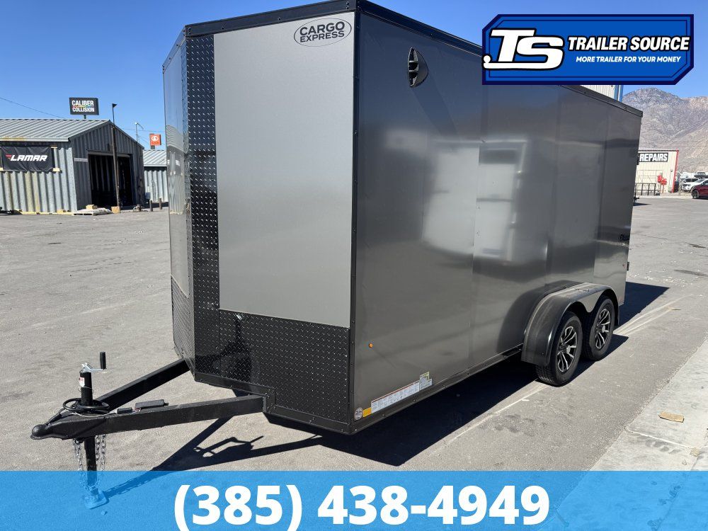 7x16 Cargo Express EX Series DLX Enclosed Cargo Trailer - 7'0" Interior - 7K GVWR - .080 PolyCor, Alloy Wheels, Black Out