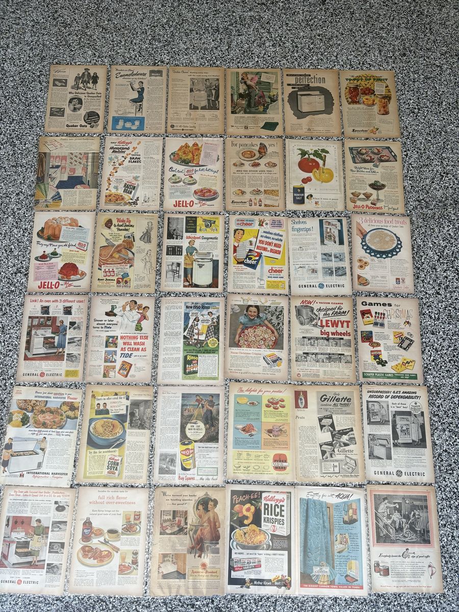 vintage magazine advertisements 1940s/1950s