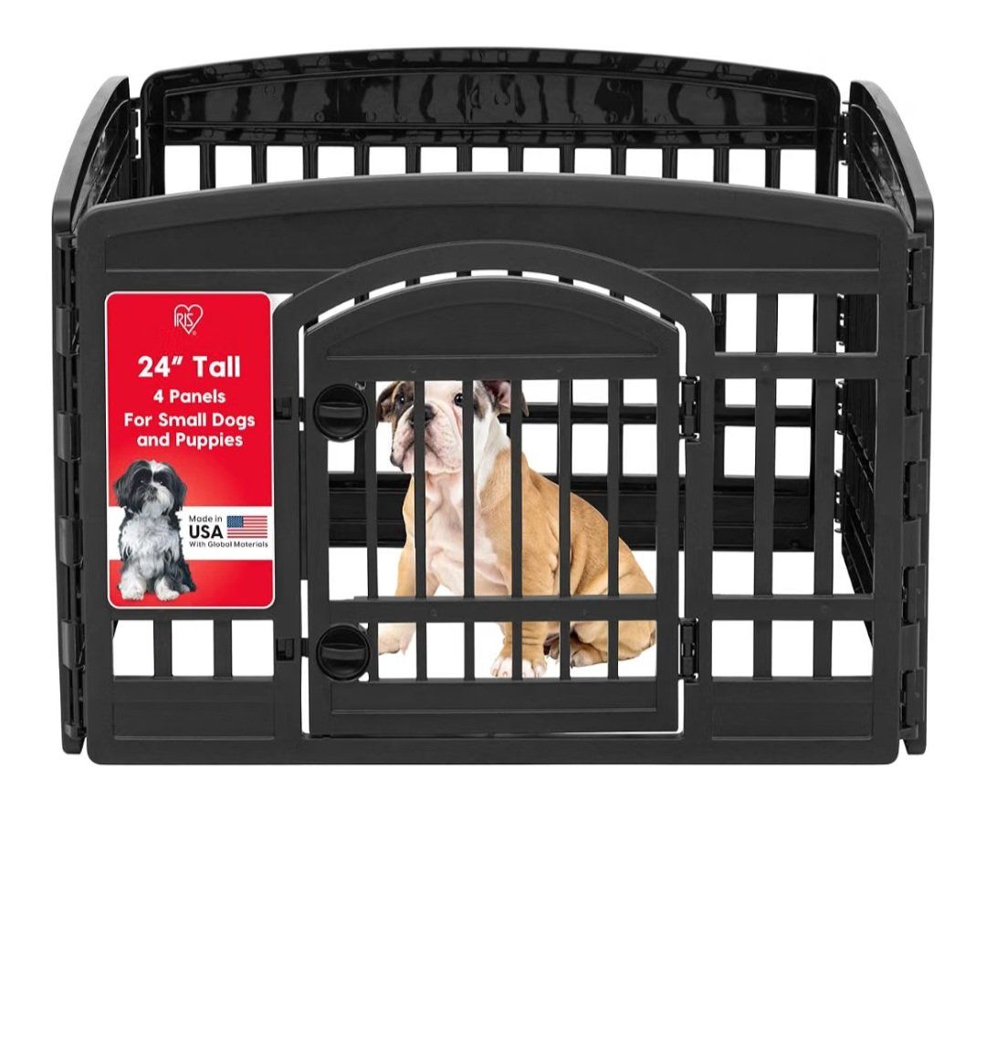 Black 4 Panel IRIS Dog Playpen