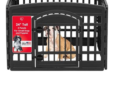 Black 4 Panel IRIS Dog Playpen