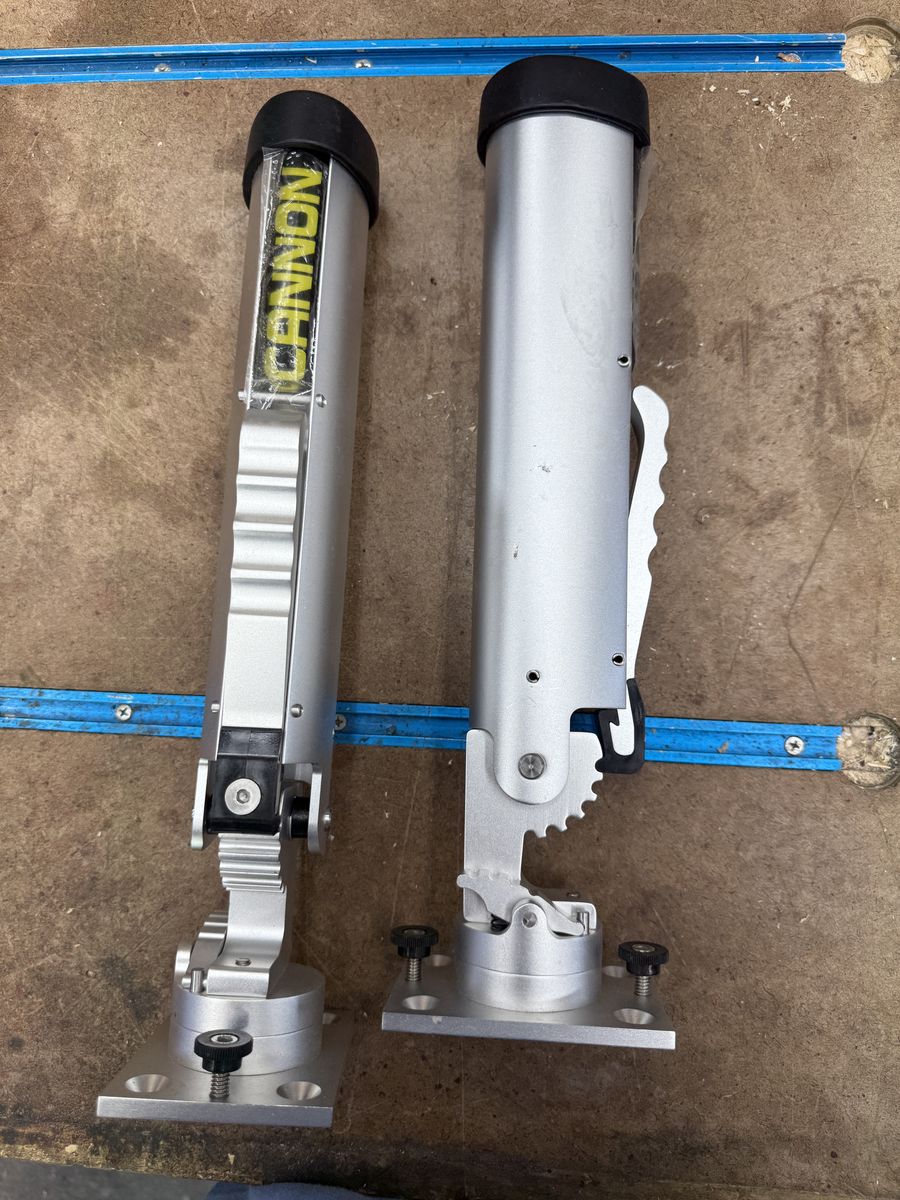Cannon Downriggers (Pair) - dual -axis Adjustable Mounts for Fishing