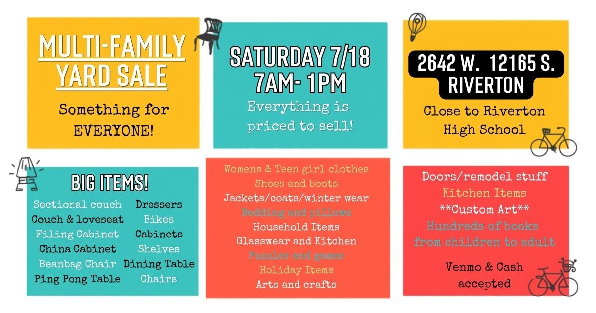 Multi-Family Yard Sale – Furniture, Bikes, Books, Clothes & More!