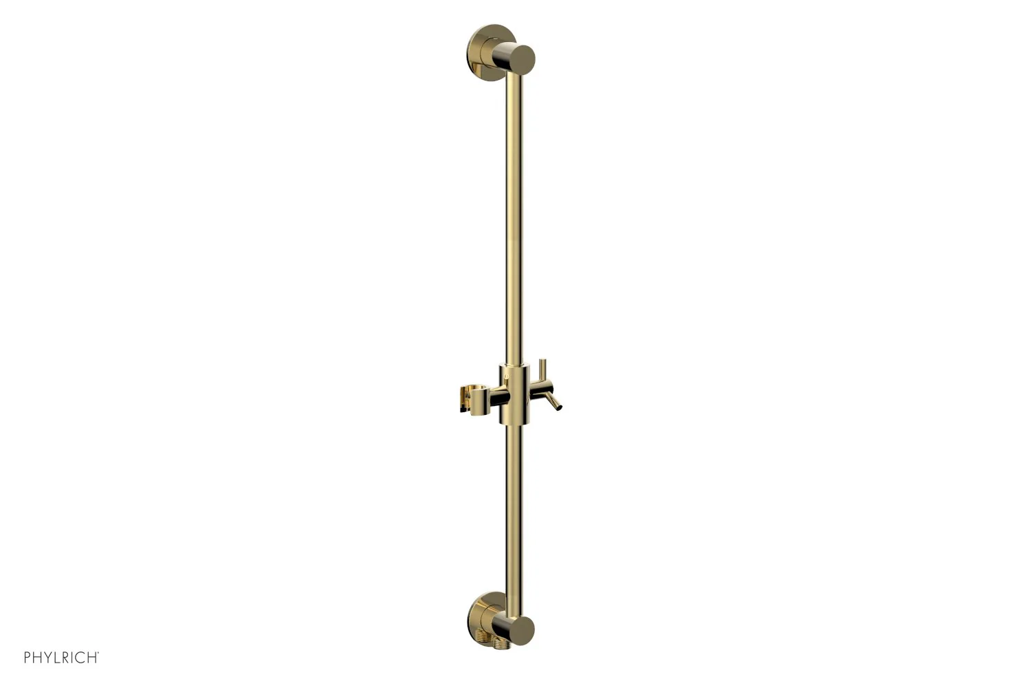 Phylrich 3-559/03U 24"Integrated Slide Bar built-in Hose Outlet, Polished Brass NEW