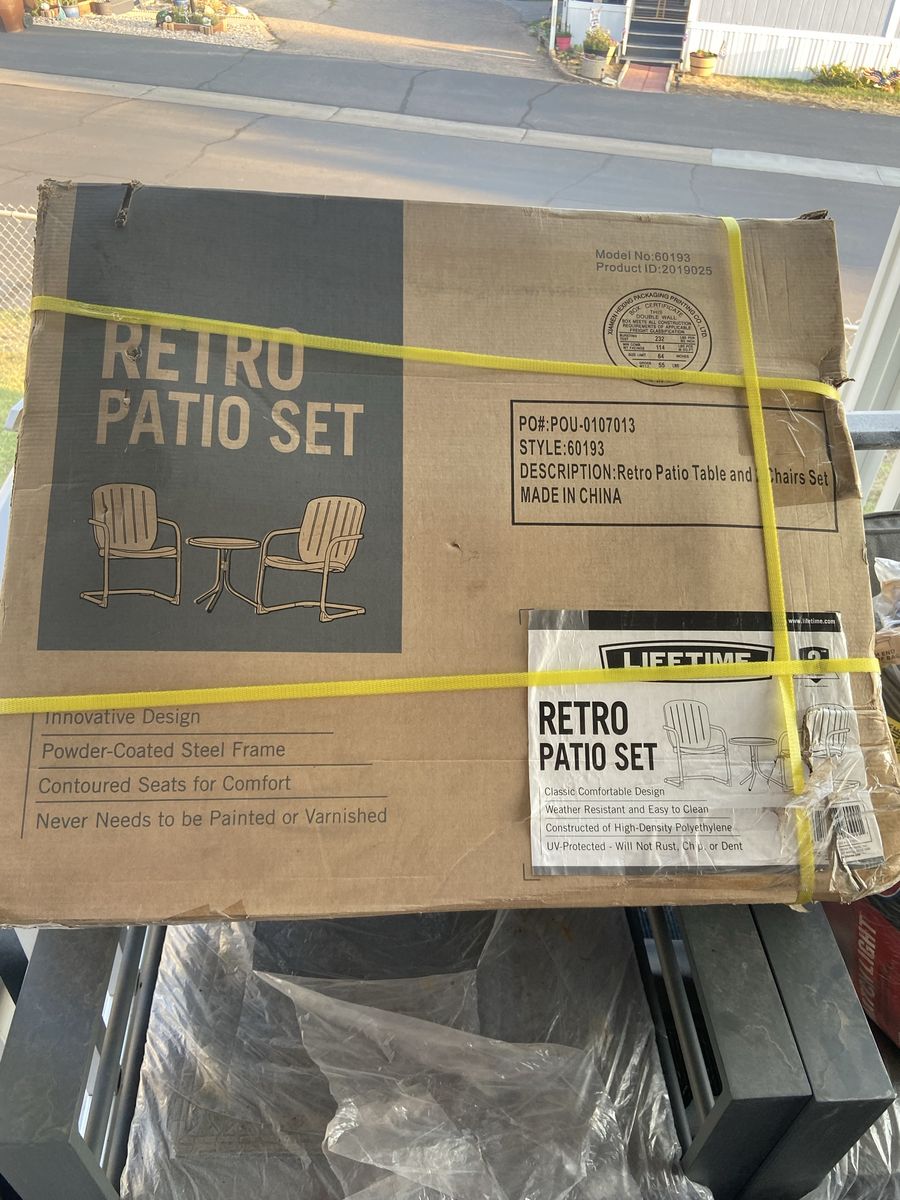 Lifetime Retro Patio Set 3-Piece Outdoor Furniture Model 60193 New in Box