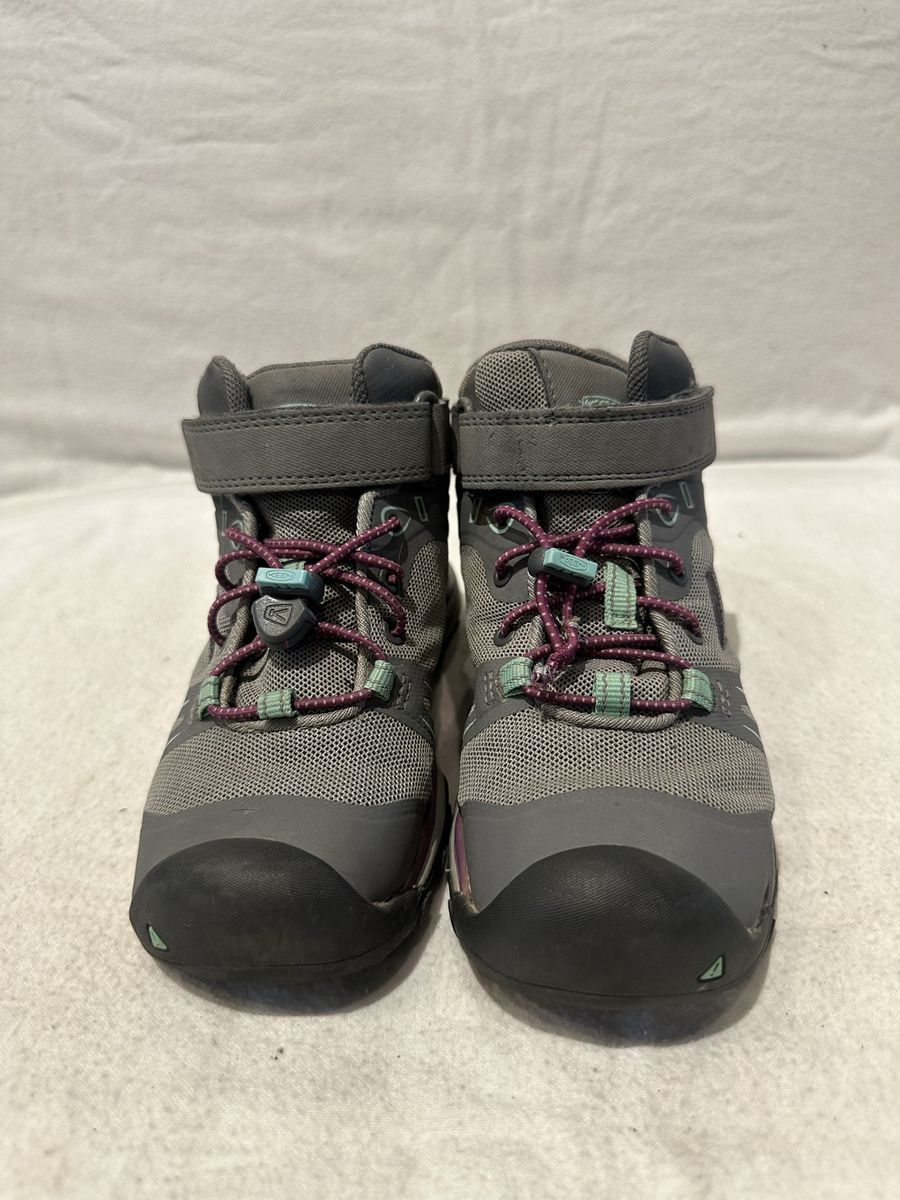 Keen toddler size 11 gray mesh with plum & turquoise trim WP hiking boots