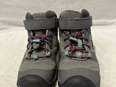 Keen toddler size 11 gray mesh with plum & turquoise trim WP hiking boots