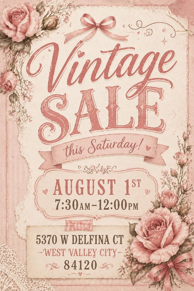 Vintage Sale - August 1st - 5370 W Delfina Ct, West Valley City, UT 84120