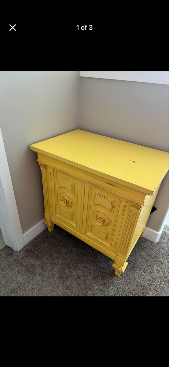 Shabby Chic Cabinet/side Table - Yellow
