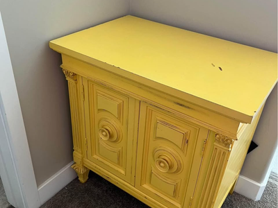 Shabby Chic Cabinet/side Table - Yellow