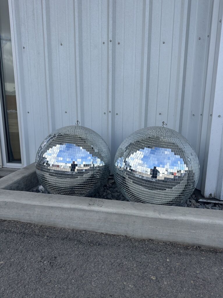 Set of 2 Large Disco Balls 24 Mcm Vintage