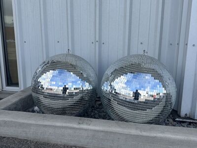 Set of 2 Large Disco Balls 24 Mcm Vintage