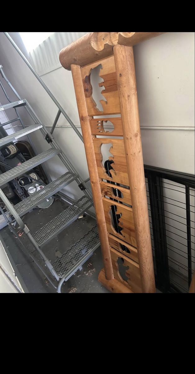 Real wood queen bed frame and two side tables