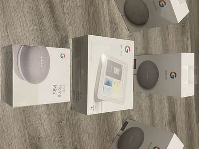 Google Nest Hub with 4 Nest Mini Speakers