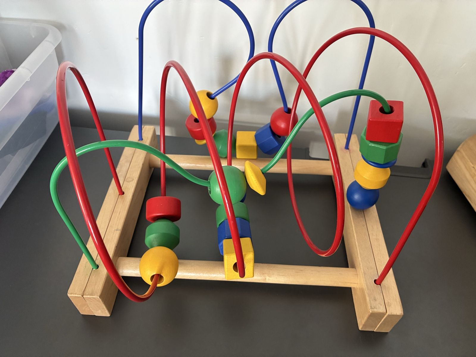 Classic Wooden Bead Maze Roller Coaster Activity Toy for Toddlers & Babies - Developmental Fun