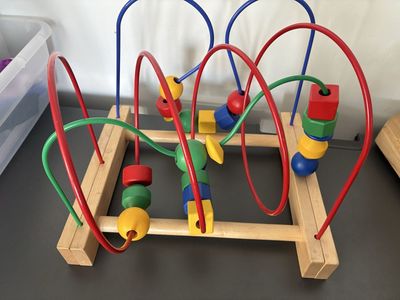 Classic Wooden Bead Maze Roller Coaster Activity Toy for Toddlers & Babies - Developmental Fun